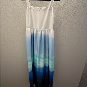 DKNY White and Blue Gradient Dress